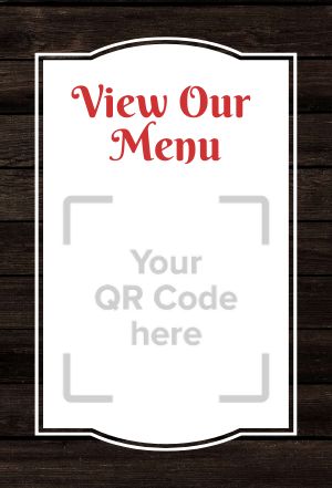 Menu QR Code Table Sign