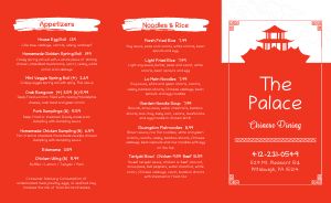 Simple Red Chinese Takeout Menu
