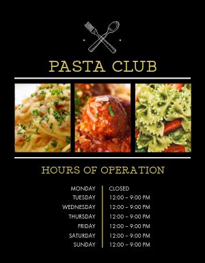 Italian Operation Hours Flyer