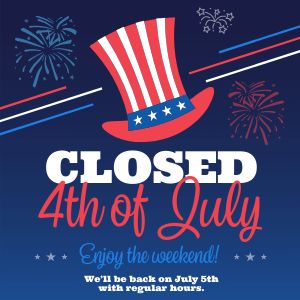 Closed July Fourth Instagram Post