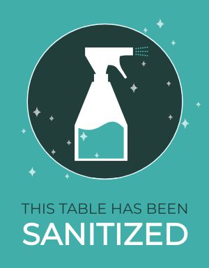 Sanitized Table Flyer