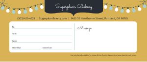 Bakery Holiday Gift Certificate