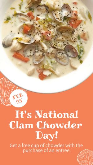 Clam Chowder Day Facebook Story