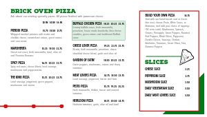 Conservative Green Pizza Digital Menu Board