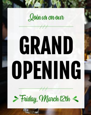 Cafe Grand Opening Poster