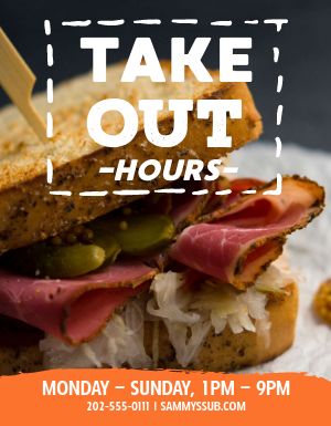 Takeout Open Hours Flyer