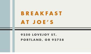 American Cafe Breakfast Business Card